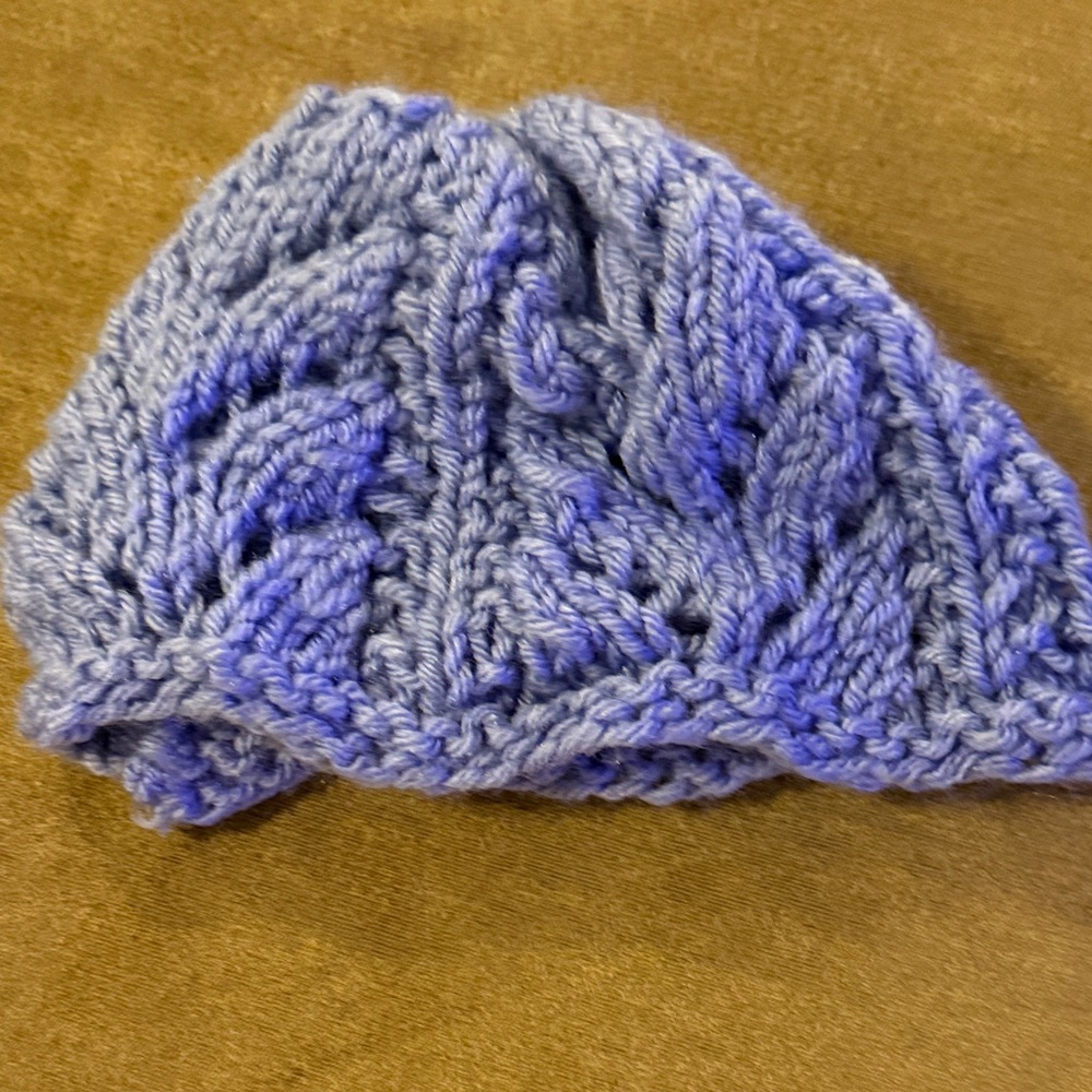 Hand-Knit Baby Hat in Blue